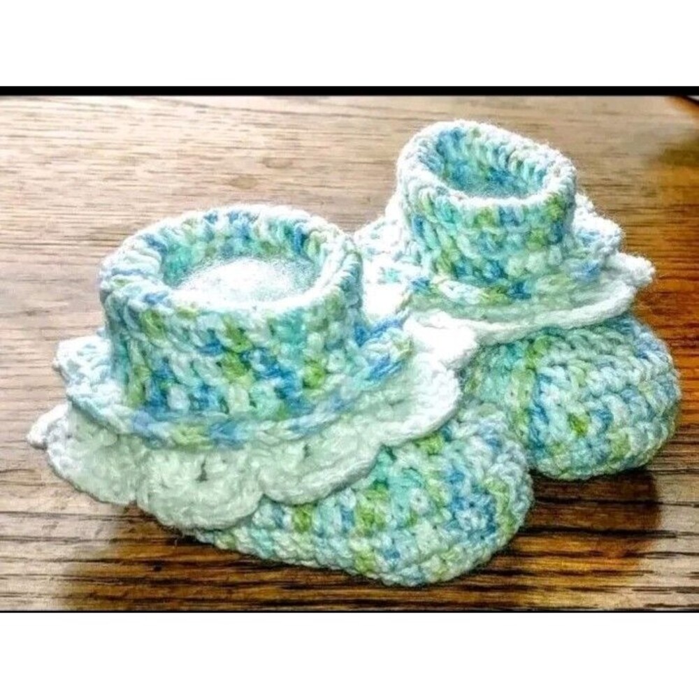 shoes 0 To 3 Months New Girls Leia Allen Booties Hand Made crocheted warm Baby